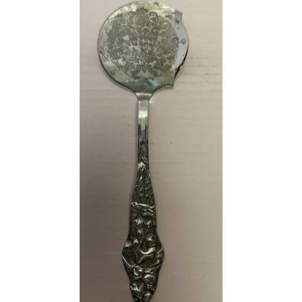 Vintage Italy Wales 1779 Tomatoe Silver Plated Ornate Cake Server Rare-Vintage